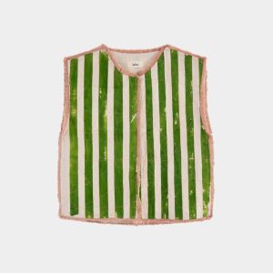 وست نخ پنبه راه راه سبز